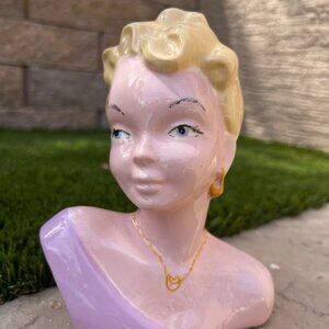 Vintage Ceramic Lady Head Vase